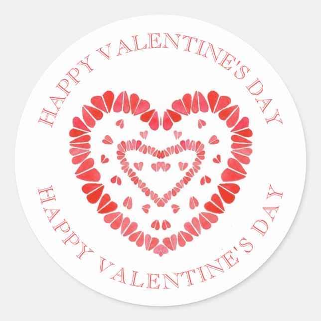 SCHWARZE HERZEN Valentine Kleine runde Stickers II (Vorderseite)