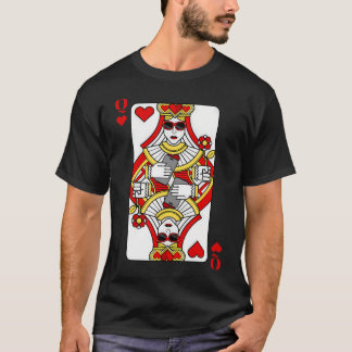 Schwarze Herzkönigin Poker Casino Spiel T-Shirt