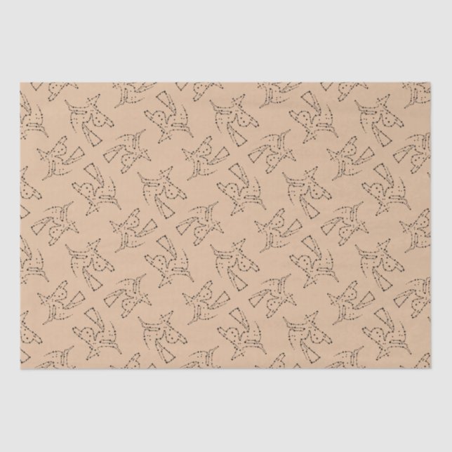 Schwarze Hexe der Sterne Halloween Seidenpapier (Vorderseite)