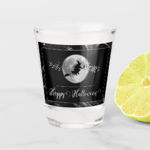 Schwarze Hexe Silhouette Halloween Schnapsglas