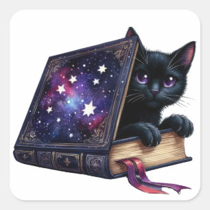 Schwarze Hexen Cat Halloween Stickers