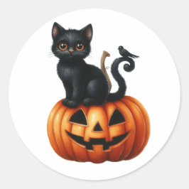 Schwarze Hexen Cat Halloween Stickers