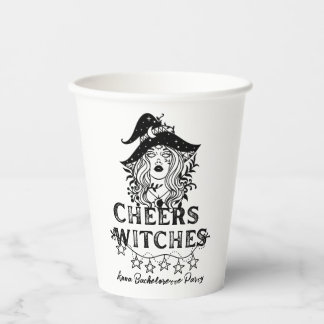 Schwarze Hexen Halloween Junggeselinnen-Abschied P Pappbecher