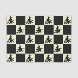 Schwarze Hexen kariert Seidenpapier