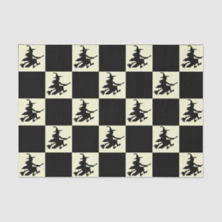 Schwarze Hexen kariert Seidenpapier