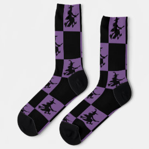 Schwarze Hexen, schwarz und Lila geprüft Socken