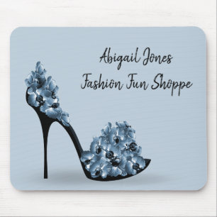 Schwarze High Heel mit Blume Mousepad