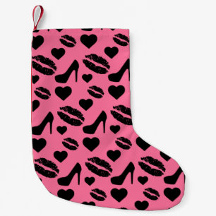 Schwarze High Heels Küsse Lippen Mädchenhaftes Mak Kleiner Weihnachtsstrumpf