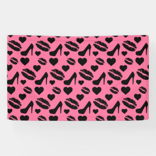 Schwarze High Heels Küsse Lippen Weiblich Make-up  Banner