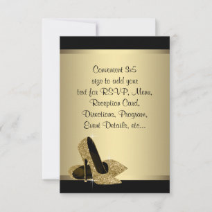 Schwarze High Heels mit goldenem Glanz RSVP Karte