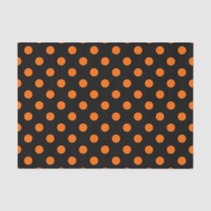 Schwarze Hintergründe Orange Polka Dots Seidenpapier