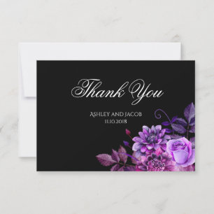 Schwarze Hochzeit danke Floralnote Purpur Blumen