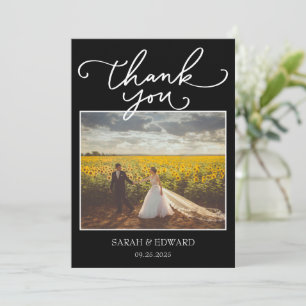 Schwarze Hochzeit Dankeskarte