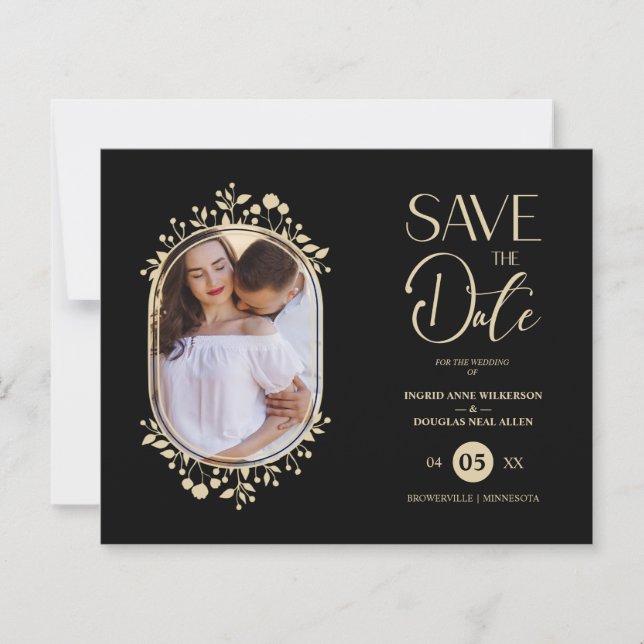 Schwarze Hochzeit Extravagante Ornament Blume (Vorderseite)