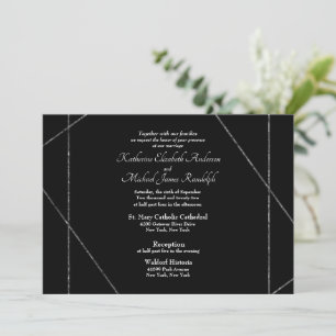 Schwarze Hochzeit ohne Eltern B/W-Foto Einladung