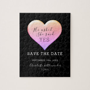 Schwarze Hochzeit Save The Date Puzzle
