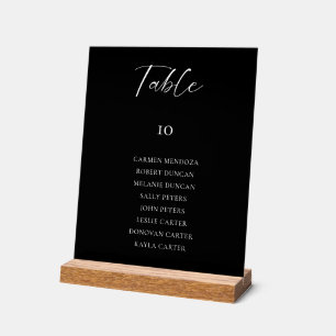 Schwarze Hochzeit Sitzordnung Tischkarte Elegant Acrylschild