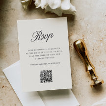 Schwarze Hochzeits-QR-Code-RSVP im klassischen Skr