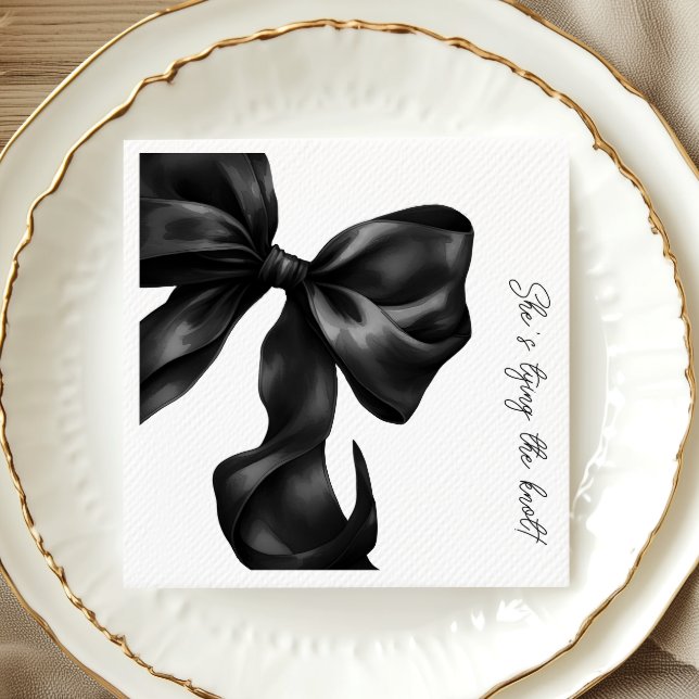 Schwarze Hochzeitsdusche mit Schleife Serviette (Von Creator hochgeladen)