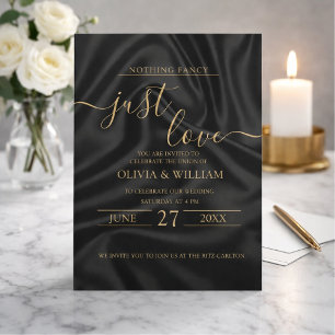 Schwarze Hochzeitseinladung einfaches und elegante Einladung