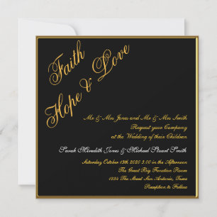 Schwarze Hochzeitseinladung mit Gold Einladung