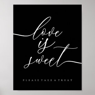 Schwarze Hochzeitsleckereien Essen Dessert Liebe i Poster