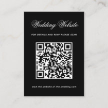 Schwarze Hochzeitswebsite-QR-Code-Einfache Kalligr