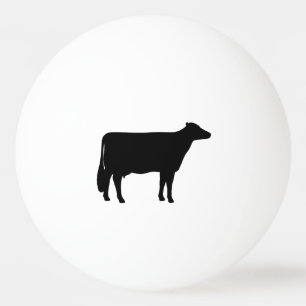Schwarze Holstein-Kuh-Silhouette Tischtennisball