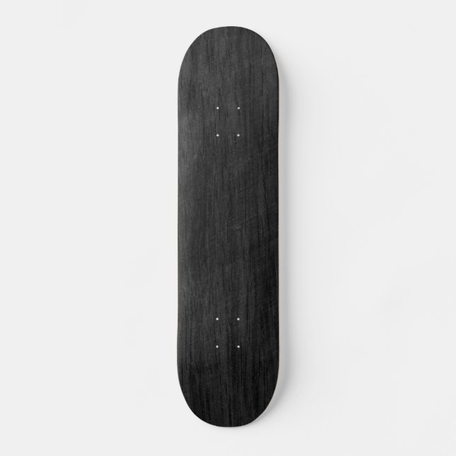 Schwarze Holztextur Skateboard (Vorderseite)