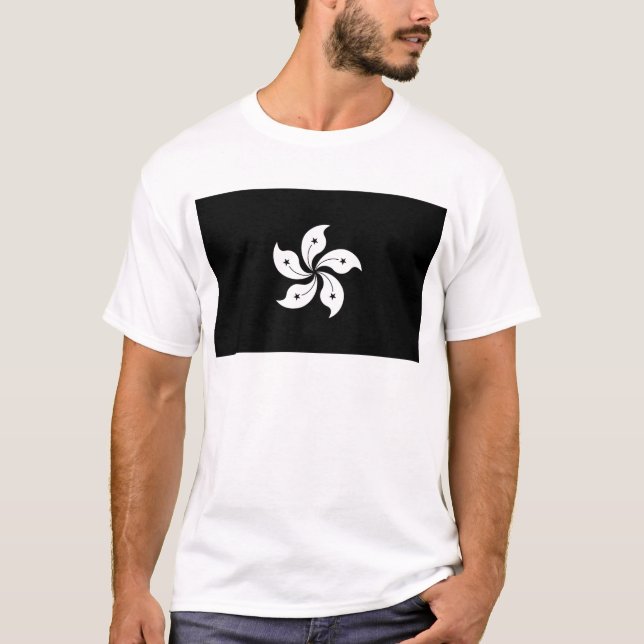 Schwarze Hong- Kongorchideen-Blumen-regionale T-Shirt (Vorderseite)