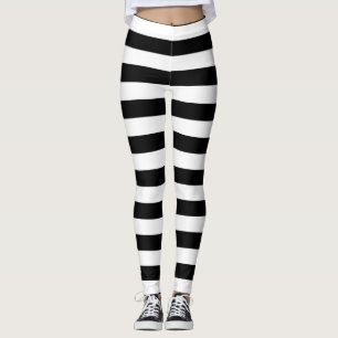 Schwarze horizontale Streifen Leggings