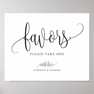 Schwarze Hübsche Calligrafy Script-Gastgeschenke Poster