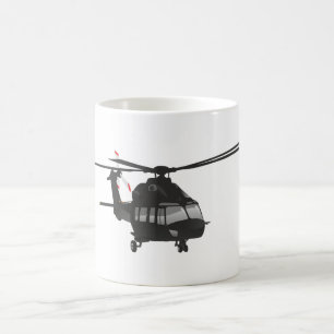 Schwarze Hubschrauber-Tasse Tasse