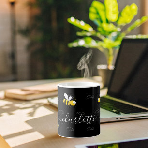 Schwarze Hummeln Sommerspass Spaß Monogramm Kaffeetasse