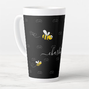 Schwarze Hummeln Sommerspass Spaß Monogramm Milchtasse