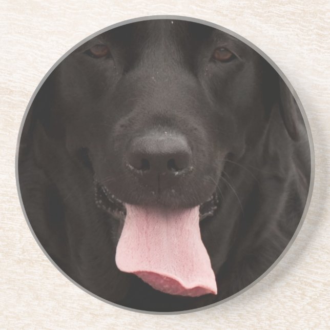 Schwarze Hundegesicht Untersetzer (Vorne)