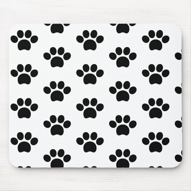 Schwarze Hundekuh niedlich auf Weiß Mousepad (Vorne)