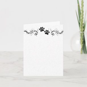 Schwarze Hundepfoten-Druck-Ornamentik Vintage Blan