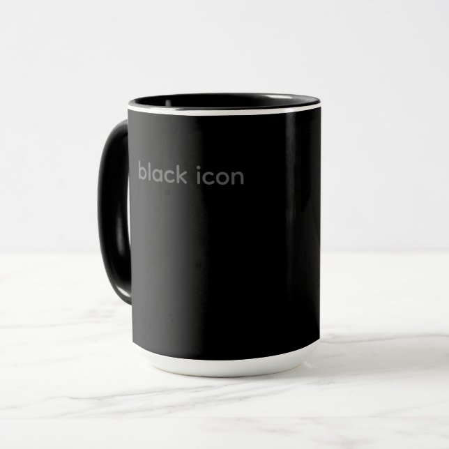 Schwarze Icon-Typografie-Tasse Tasse (Vorderseite Links)