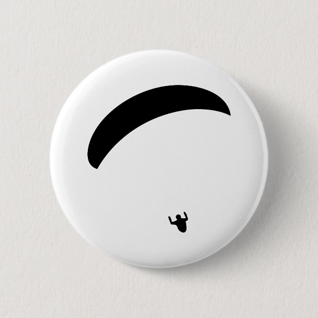 schwarze Ikone des Gleitschirmfliegen Button (Vorderseite)