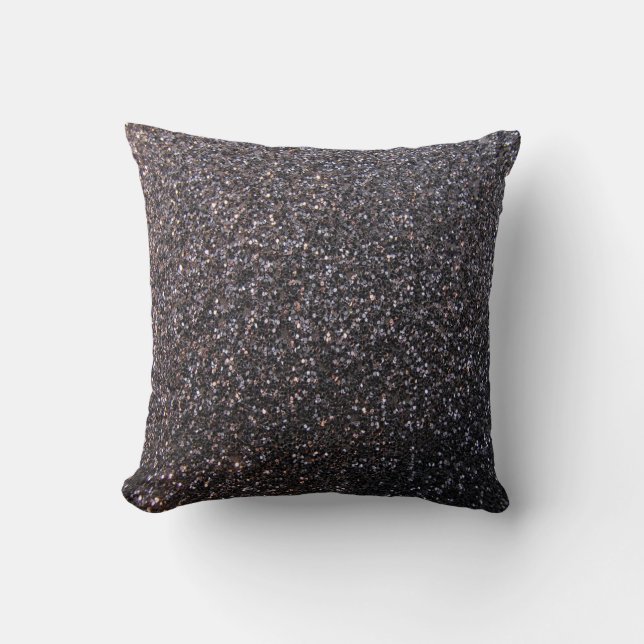 Schwarze Imitat-Glittergraphik Kissen (Vorderseite)