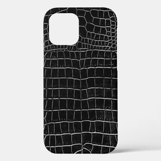 Schwarze Imitat Krokodile Leder Case-Mate iPhone Hülle (Rückseite)