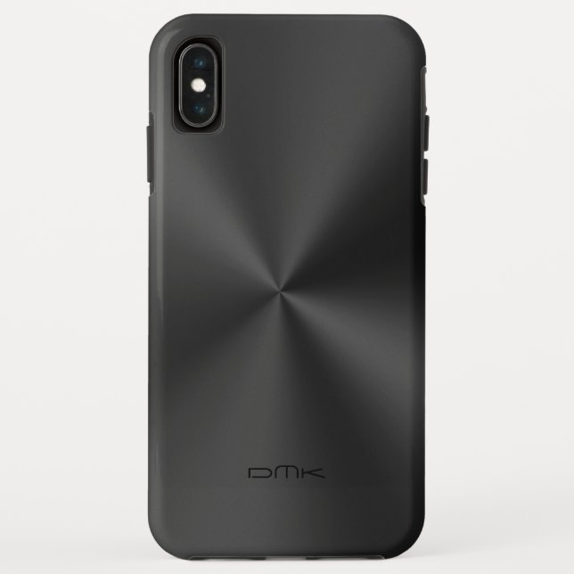 Schwarze Imitate aus Edelstahl, monogramm Case-Mate iPhone Hülle (Rückseite)