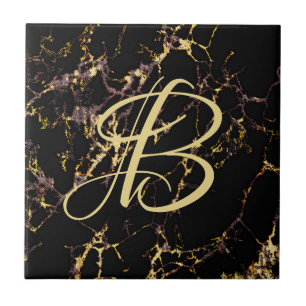 Schwarze Imitate Gewebte Gold Muster Keramik Tile Fliese