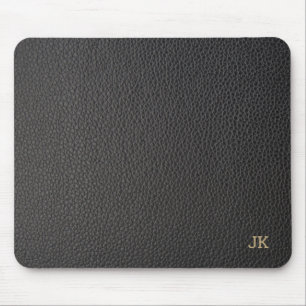 Schwarze Imitate Leather Textur Mousepad