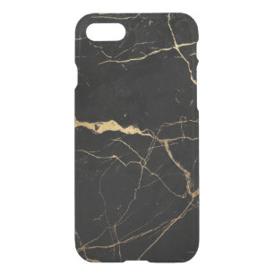 Schwarze Imitate Marmor goldene Adern iPhone SE/8/7 Hülle
