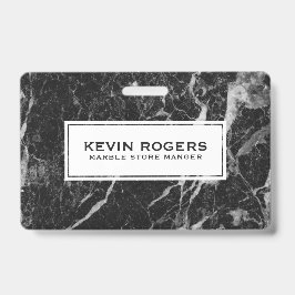 Schwarze Imitate Marmorweißakzent Ausweis