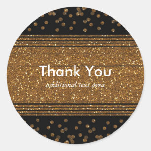 Schwarze Imitate Pinselgoldfarbene Party-Aufkleber Runder Aufkleber