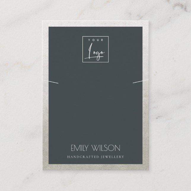 SCHWARZE IMITATE SILBERGRENZLOGO-ANZEIGE VISITENKARTE (Vorderseite)