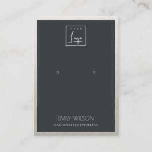 SCHWARZE IMITATE SILBERGRENZLOGO-OHRENANZEIGE VISITENKARTE